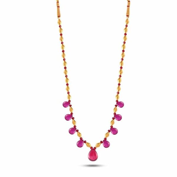 Yellow Gold Tushi Necklace for Women - 1.1 Grams - Image 6