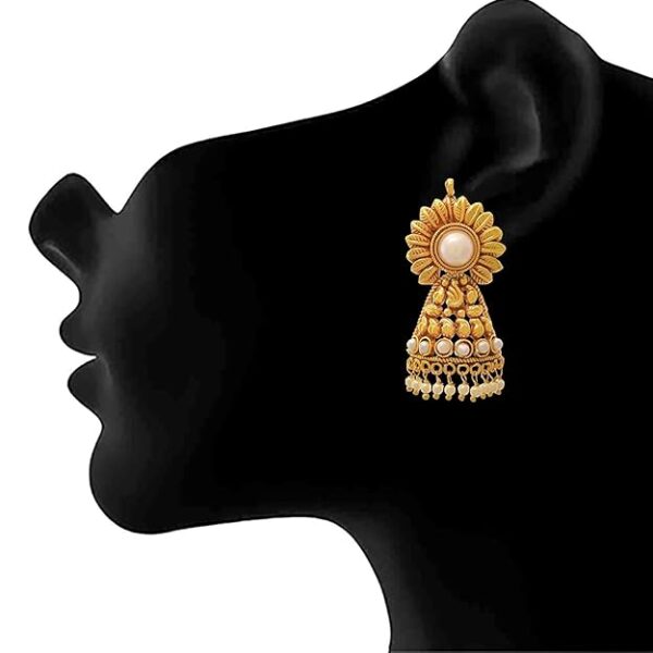 Lovely Pearl Embeded design Pendant set With Chain for Women & Girls - Image 5