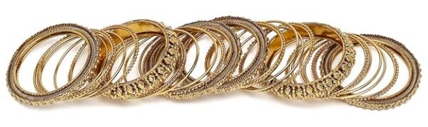 Latest Antique Gold Plated Set of 26 Stylish Traditional Bangle for Women - Image 5