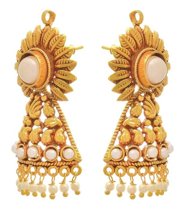 Lovely Pearl Embeded design Pendant set With Chain for Women & Girls - Image 2