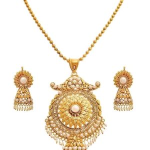 Lovely Pearl Embeded design Pendant set With Chain for Women & Girls